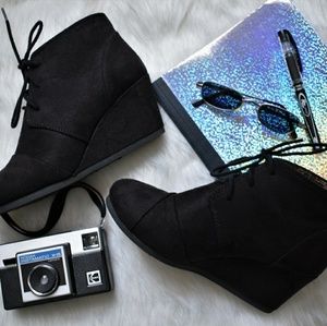 Black Suede Wedges